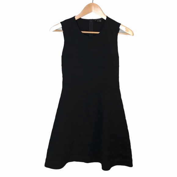 Theory Dresses & Skirts - SOLD|||THEORY Black Striped Fit And Flare Dress 0